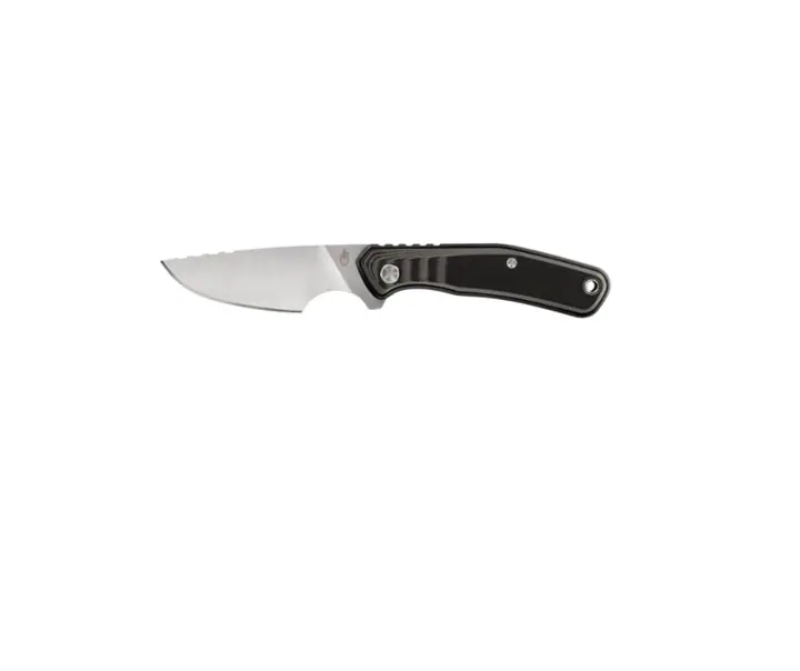 Gerber Downwind Caper fastbladet kniv med sort håndtag og glat klinge