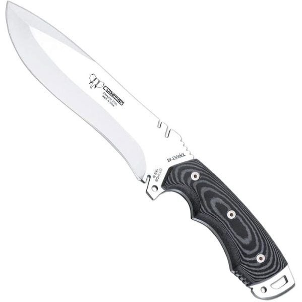 Cudeman 299-B-K Coltello Bushcraft – Micarta Nera con Distanziale Rosso