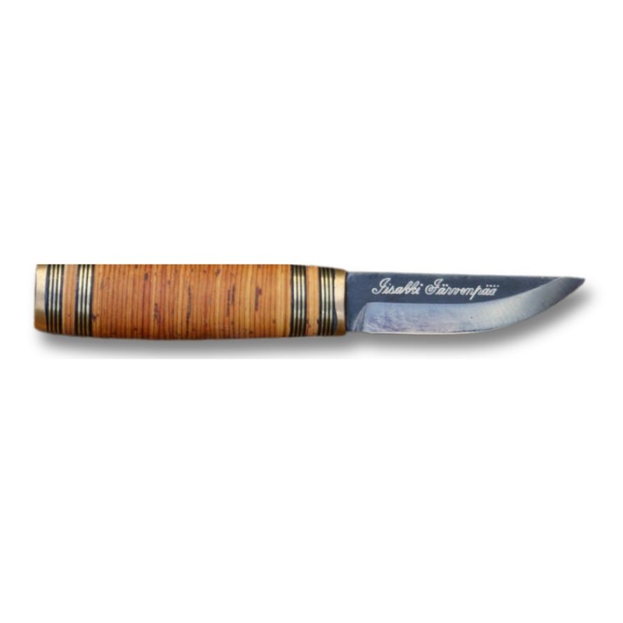 Iisakki Järvenpää Aito-kniv med traditionelt træskaft og skarp stålklinge.