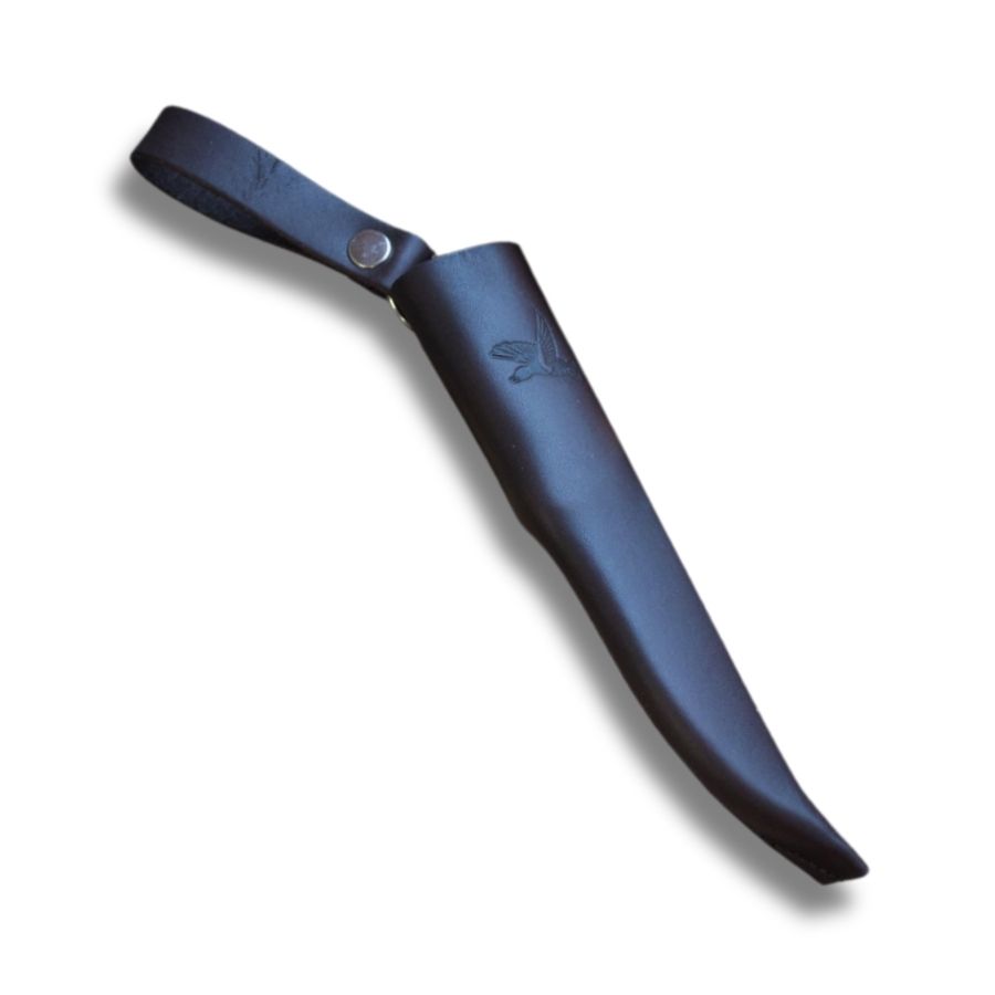 Iisakki Järvenpää Duck Knife – Dark med smal, skarp stålklinge og mørkt, ergonomisk formet træskaft i klassisk finsk design.