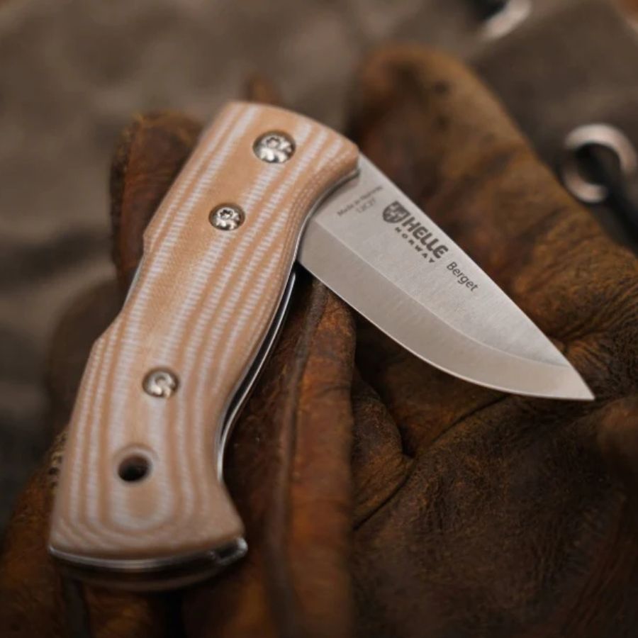 Helle Berget – Coltello in Canvas Micarta beige - immagine 3