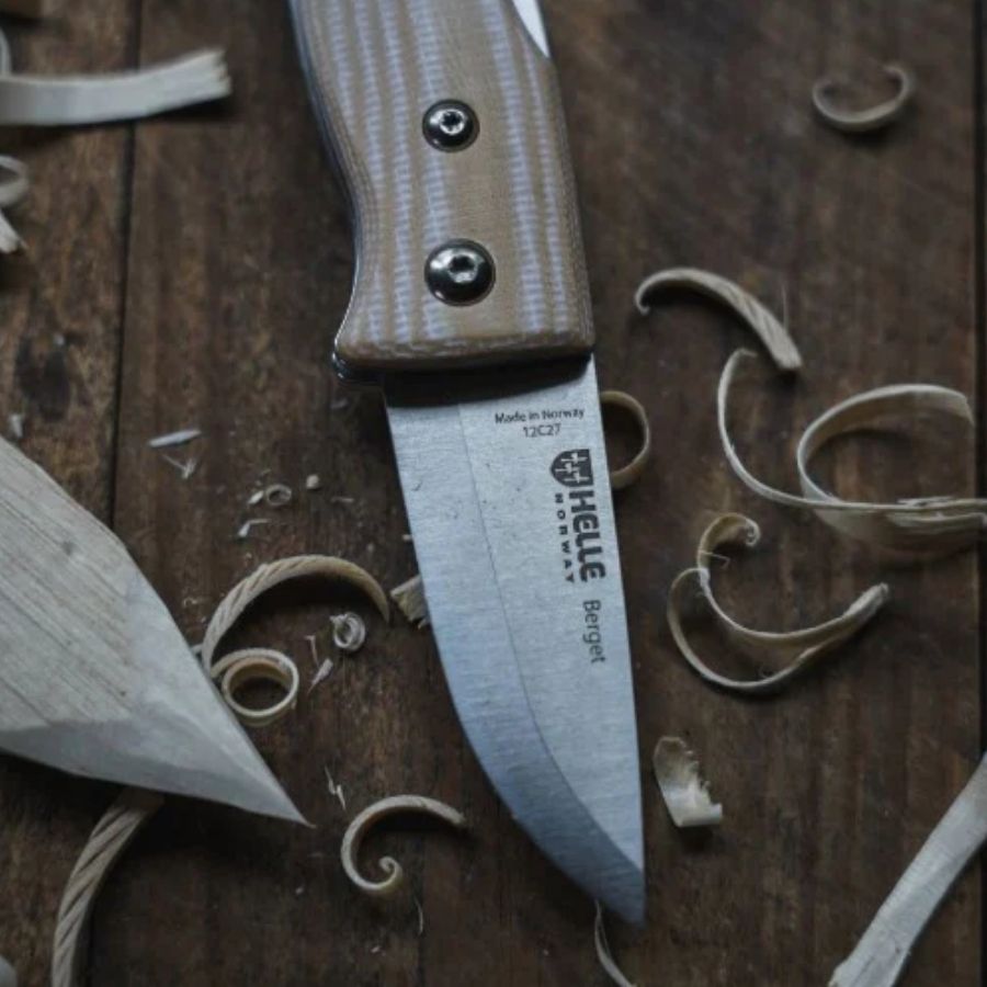 Helle Berget – Coltello in Canvas Micarta beige - immagine 5